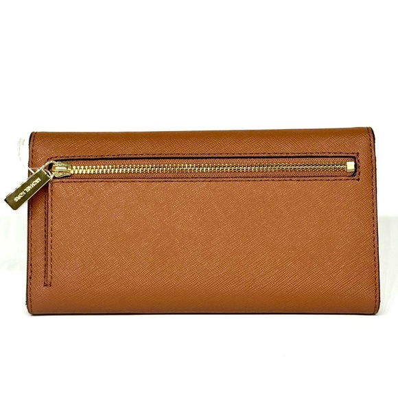 Michael Kors Large Jet Set Travel Logo Trifold Wallet - Luggage Brown - Picture 5 of 9